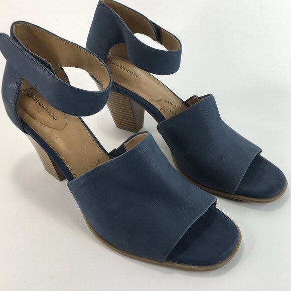 Giani Bernini Vira Blue Leather Sandals Size 9.5M - Picture 2 of 11